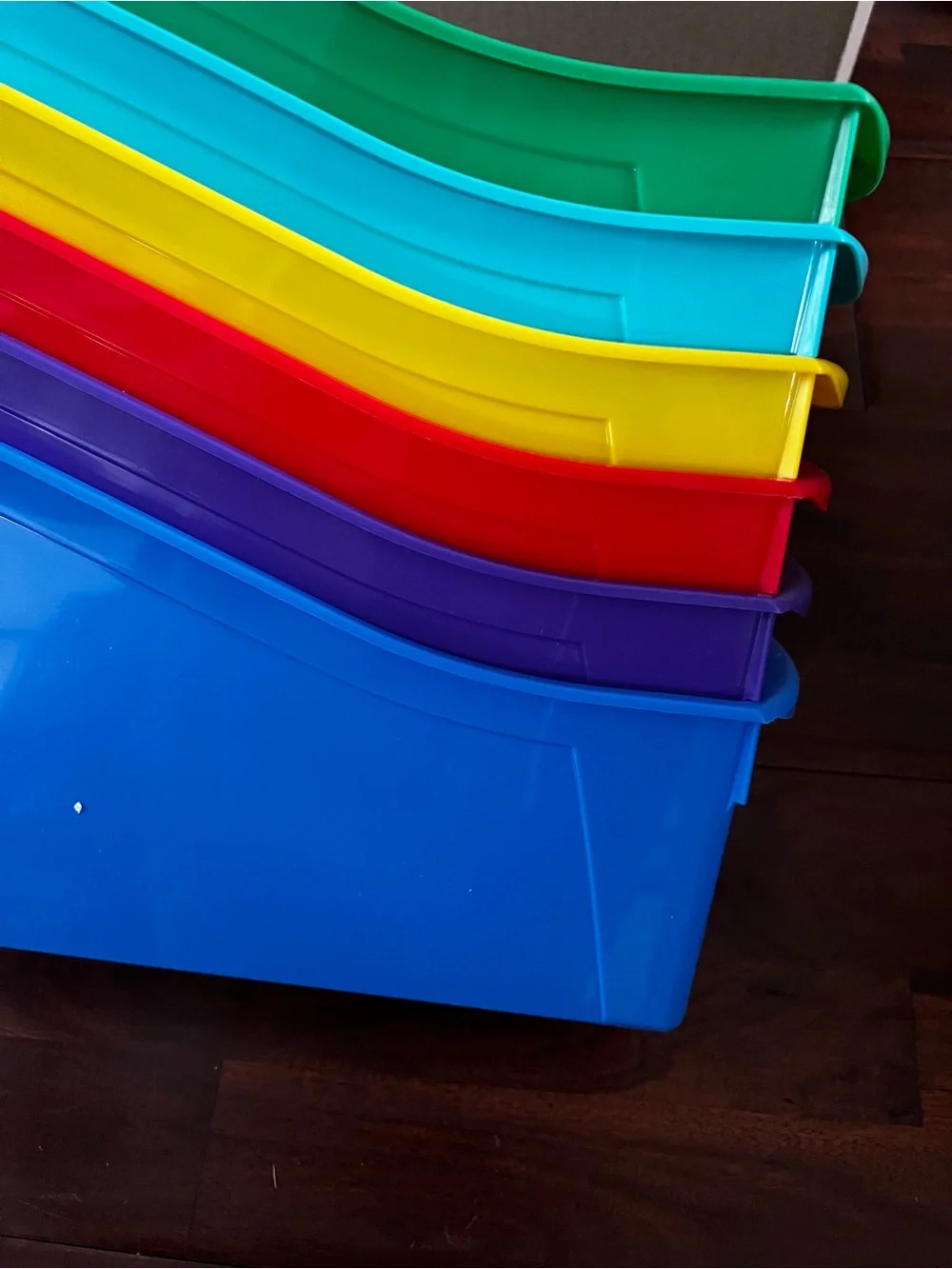 Storex Large Book Bin, Interlocking Plastic Organizer (6 PACK)